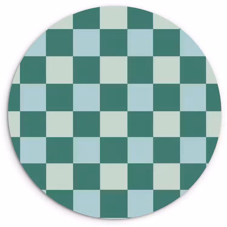 Schaak - Klassiek - Groen Wandcirkel kunststof plaat 5mm dik klein 188 -3d