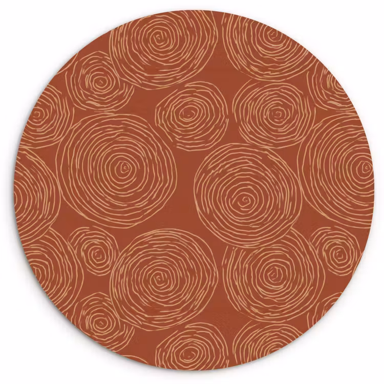 Cirkels - Abstract - Artistiek - Terracotta Wandcirkel kunststof plaat 5mm dik klein 188 -3d