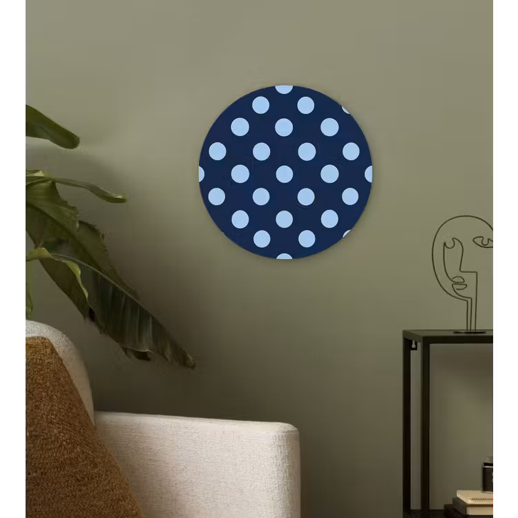 Klassiek - Dots - Blauw Wandcirkel kunststof plaat 5mm dik klein 188 -sfeer3