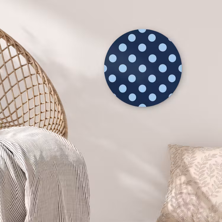 Klassiek - Dots - Blauw Wandcirkel kunststof plaat 5mm dik klein 188 -sfeer5