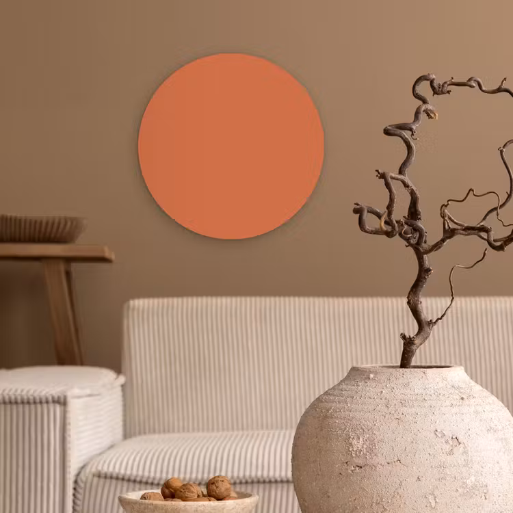 Classic - Terracotta - Oranje Wandcirkel kunststof plaat 5mm dik klein 188 -sfeer1