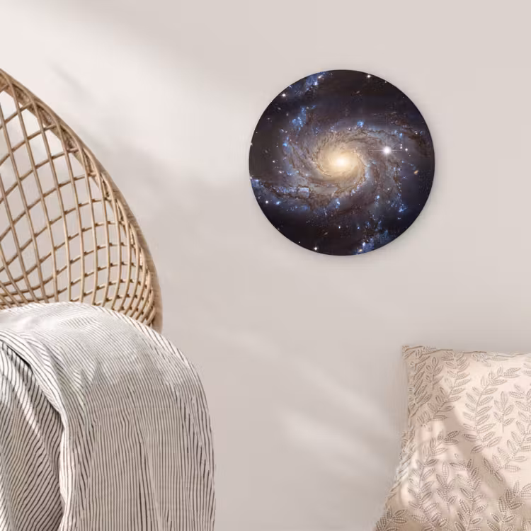 Kosmos - Sterrenstelsel - Donker Wandcirkel kunststof plaat 5mm dik klein -sfeer5