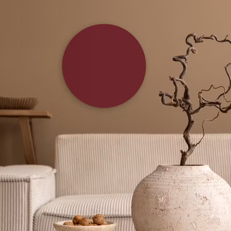 Dark - Garnet - Rood Wandcirkel kunststof plaat 5mm dik klein 188 -sfeer1