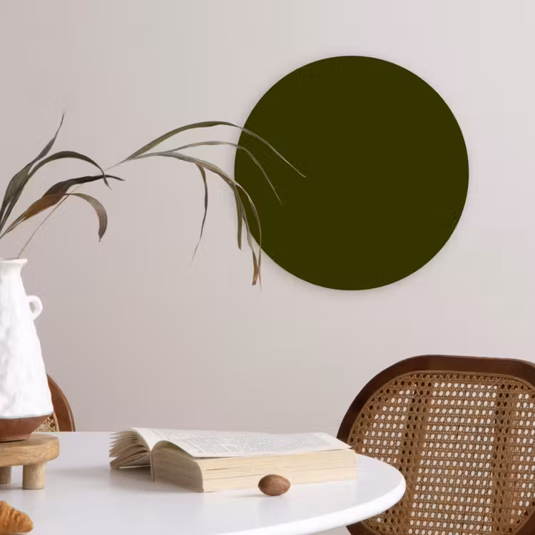Dark - Olive - Groen Wandcirkel kunststof plaat 5mm dik klein 188 -sfeer4