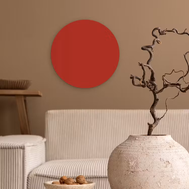 Deep - Crimson - Rood Wandcirkel kunststof plaat 5mm dik klein 188 -sfeer1