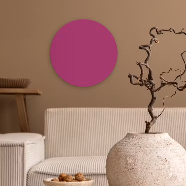 Deep - Magenta - Paars Wandcirkel kunststof plaat 5mm dik klein 188 -sfeer1