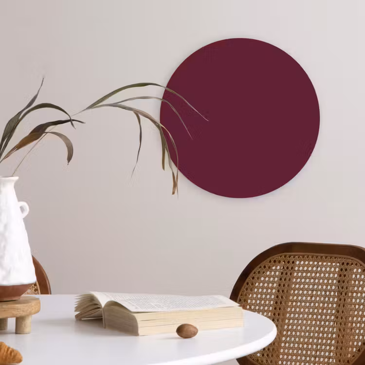 Deep - Plum - Paars Wandcirkel kunststof plaat 5mm dik klein 188 -sfeer4