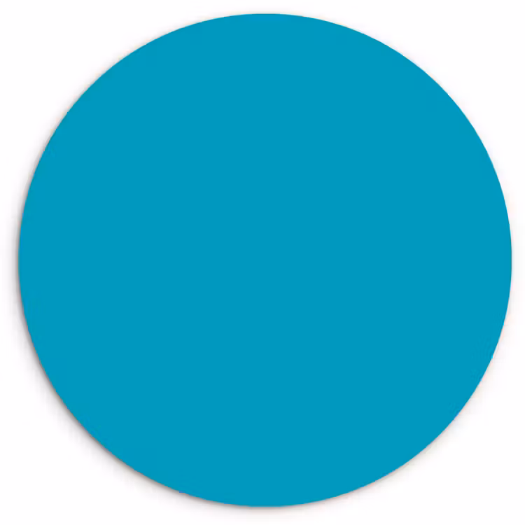 Deep - Turquoise - Turkoois Wandcirkel kunststof plaat 5mm dik klein 188 -3d