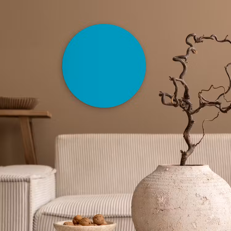 Deep - Turquoise - Turkoois Wandcirkel kunststof plaat 5mm dik klein 188 -sfeer1