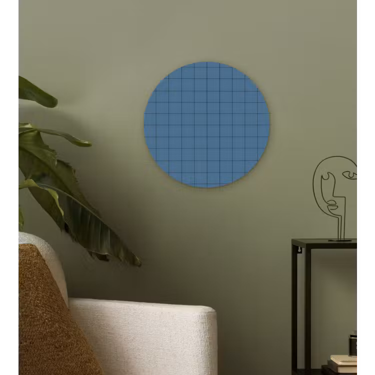 Ruiten - Geometrisch - Blauw Wandcirkel kunststof plaat 5mm dik klein 188 -sfeer3