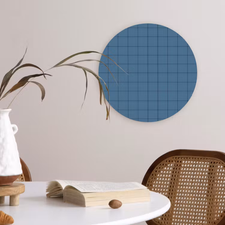Ruiten - Geometrisch - Blauw Wandcirkel kunststof plaat 5mm dik klein 188 -sfeer4