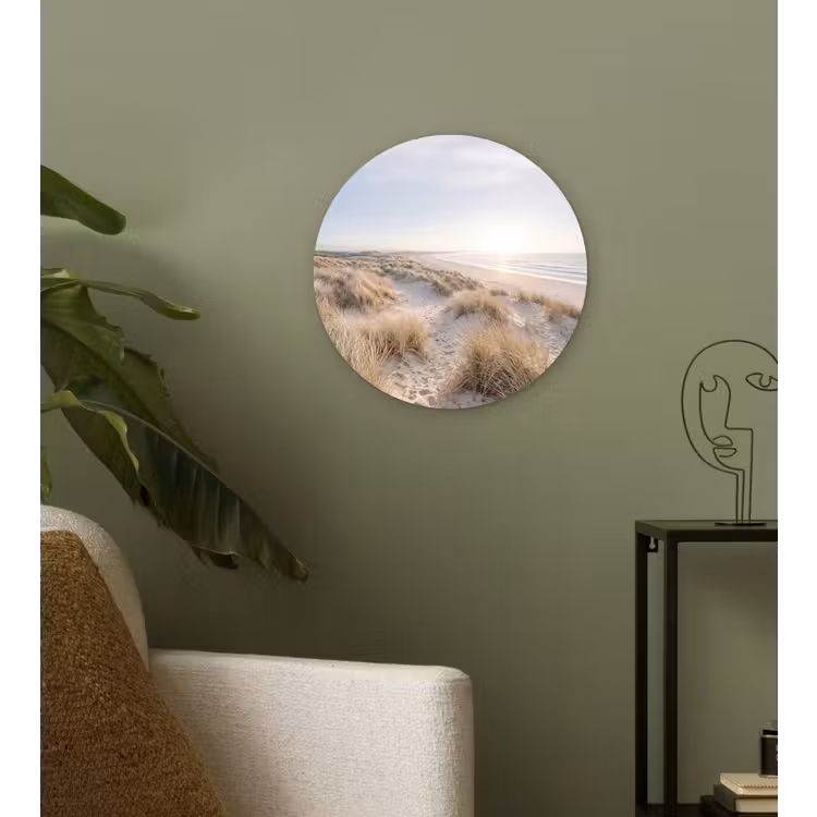 Duinen - Strand - Beige Wandcirkel kunststof plaat 5mm dik klein -sfeer3
