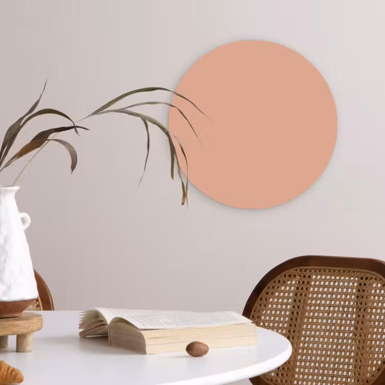 Dusty - Rose - Roze Wandcirkel kunststof plaat 5mm dik klein 188 -sfeer4