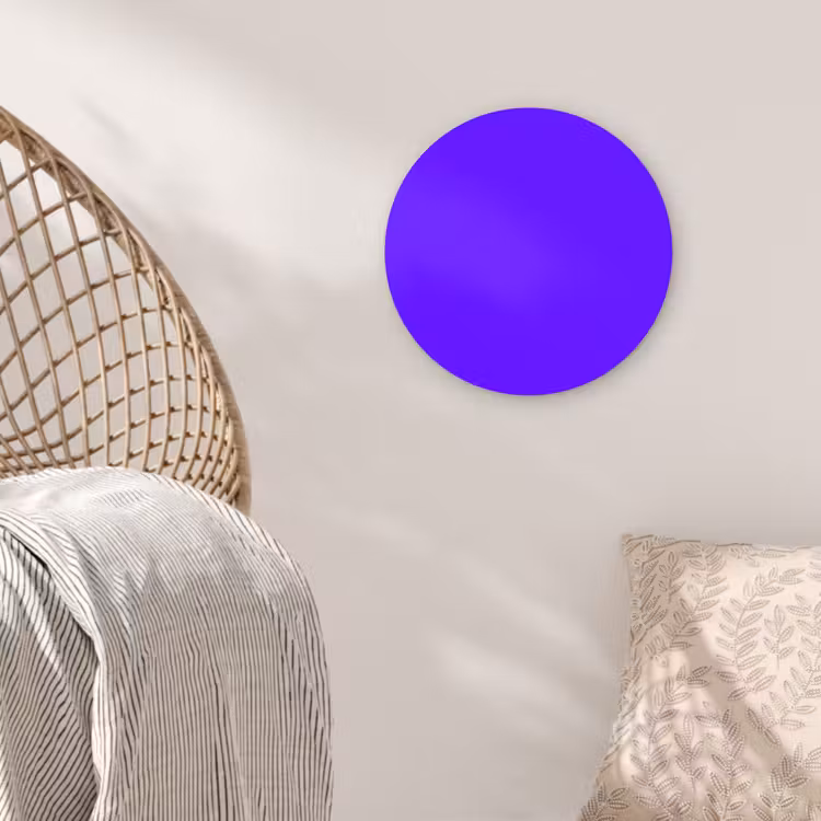Electric - Indigo - Paars Wandcirkel kunststof plaat 5mm dik klein 188 -sfeer5