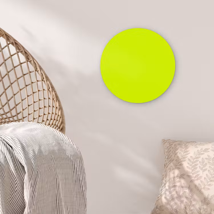 Electric - Lemon - Geel Wandcirkel kunststof plaat 5mm dik klein 188 -sfeer5