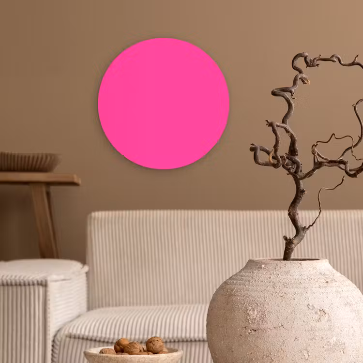 Electric - Magenta - Roze Wandcirkel kunststof plaat 5mm dik klein 188 -sfeer1