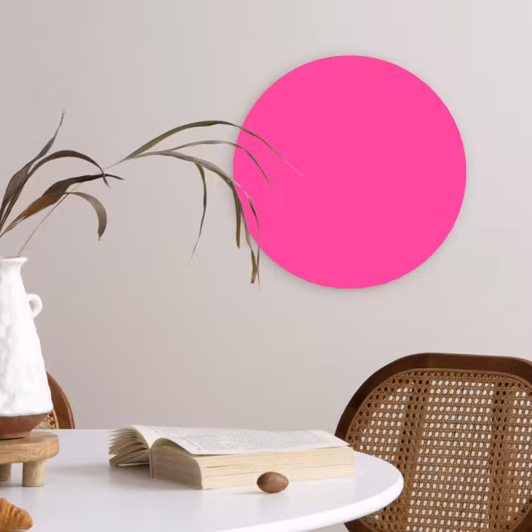 Electric - Magenta - Roze Wandcirkel kunststof plaat 5mm dik klein 188 -sfeer4