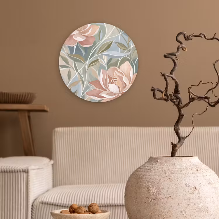 Elegant - Romantiek - Roze Wandcirkel kunststof plaat 5mm dik klein -sfeer1