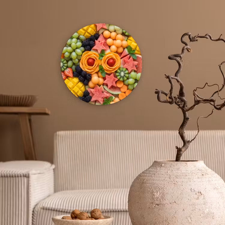 Fruit - Variatie - Kleurrijk - Vers - Eten Wandcirkel kunststof plaat 5mm dik klein -sfeer1