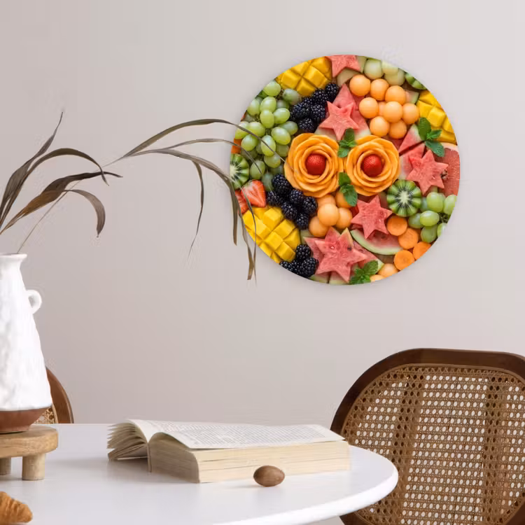 Fruit - Variatie - Kleurrijk - Vers - Eten Wandcirkel kunststof plaat 5mm dik klein -sfeer4