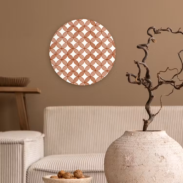 Geometrisch - Cirkels - Modern - Terracotta Wandcirkel kunststof plaat 5mm dik klein 188 -sfeer1