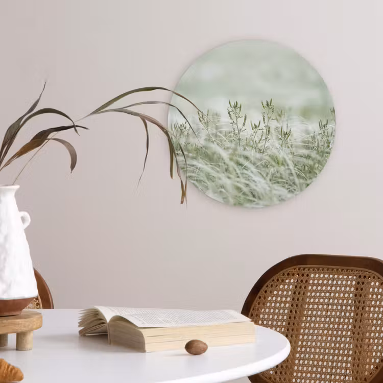 Grassen - Minimalistisch - Groen Wandcirkel kunststof plaat 5mm dik klein -sfeer4