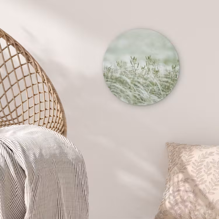 Grassen - Minimalistisch - Groen Wandcirkel kunststof plaat 5mm dik klein -sfeer5