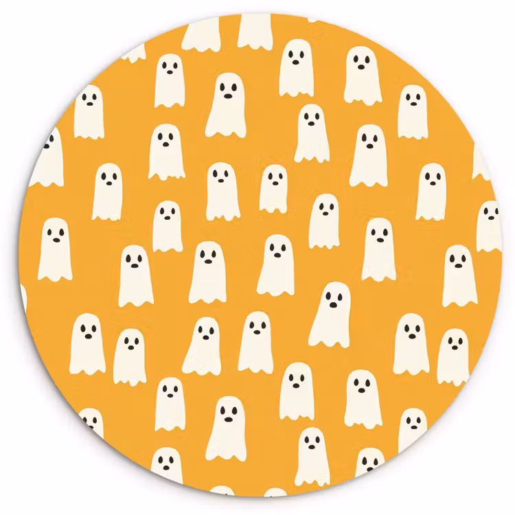 Halloween - Spookjes - Oker Wandcirkel kunststof plaat 5mm dik klein 188 -3d