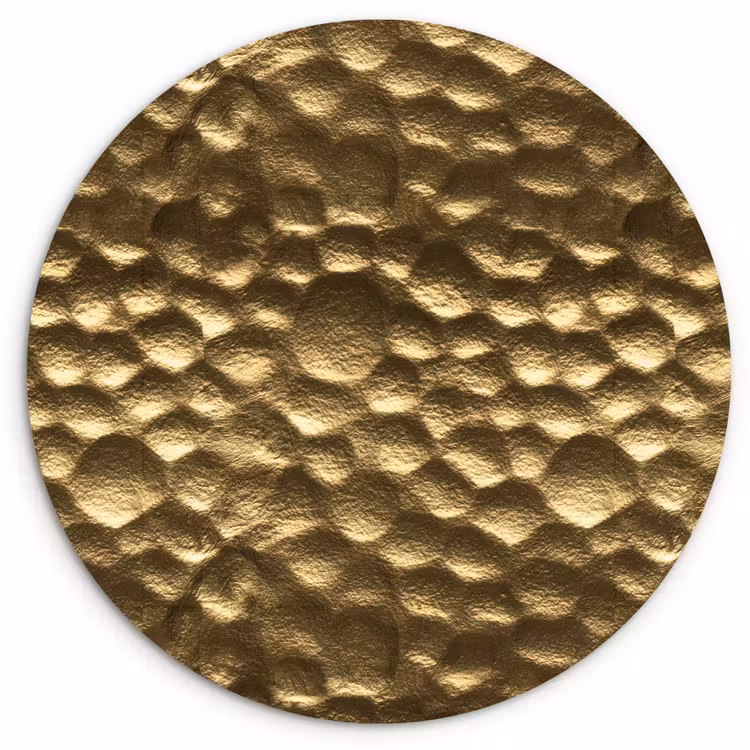 Gehamerd - Reliëf - Textuur - Bronsgoud Wandcirkel kunststof plaat 5mm dik klein 188 -3d