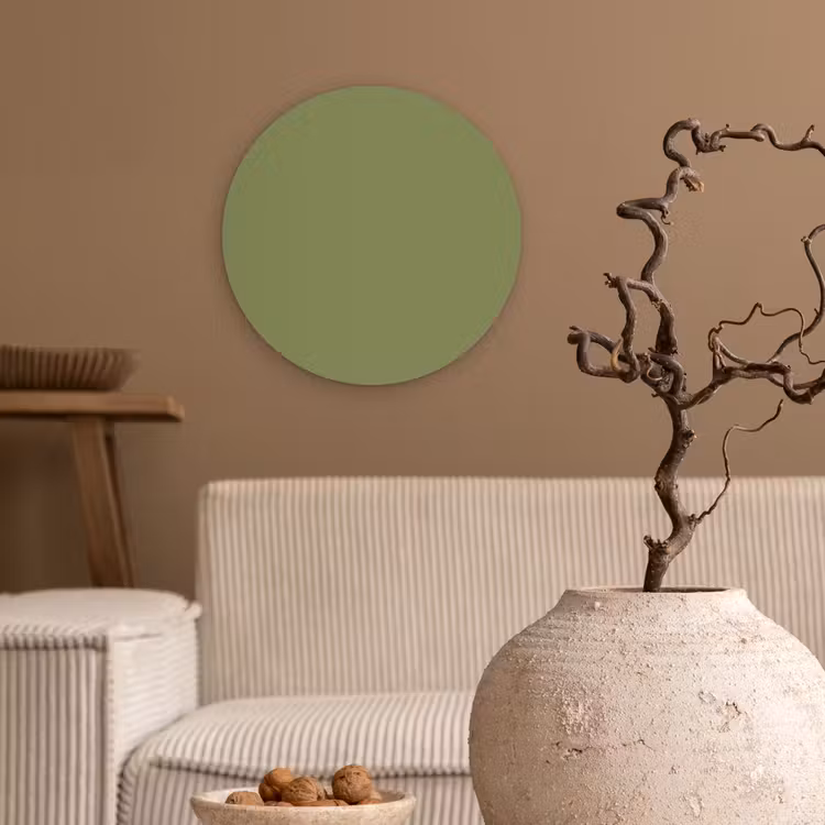 Herbal - Matcha - Groen Wandcirkel kunststof plaat 5mm dik klein 188 -sfeer1