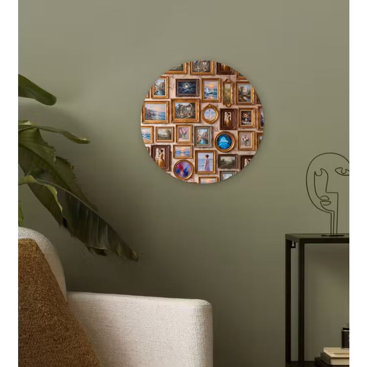 Interieur - Kunst - Collectie - Klassiek - Goud Wandcirkel kunststof plaat 5mm dik klein -sfeer3