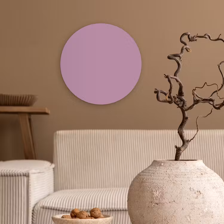 Lilac - Paars - Mauve Wandcirkel kunststof plaat 5mm dik klein 188 -sfeer1