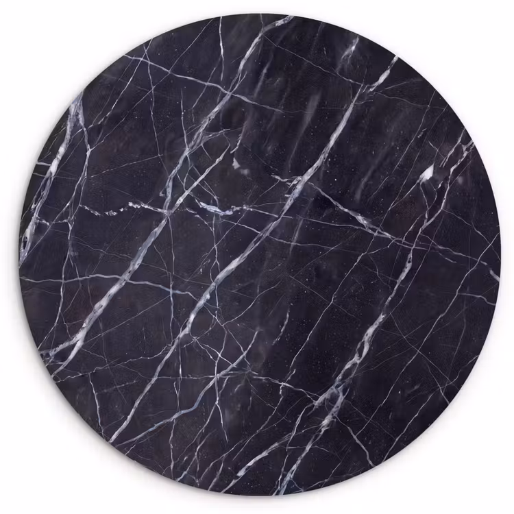 Marmer - Patroon - Modern - Zwart - Wit Wandcirkel kunststof plaat 5mm dik klein -3d