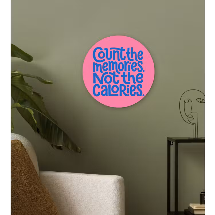 Memories - Roze - Blauw - Quote Wandcirkel kunststof plaat 5mm dik klein -sfeer3