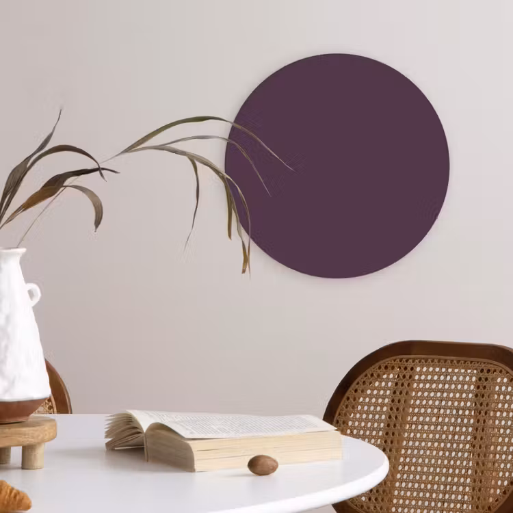 Midnight - Plum - Paars Wandcirkel kunststof plaat 5mm dik klein 188 -sfeer4