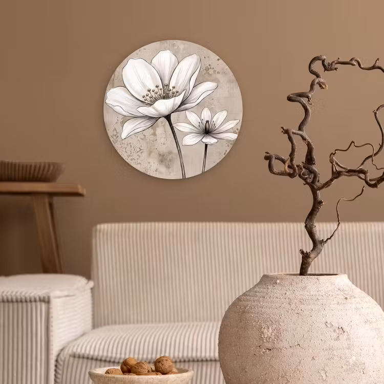 Modern - Design - Wit Wandcirkel kunststof plaat 5mm dik klein -sfeer1