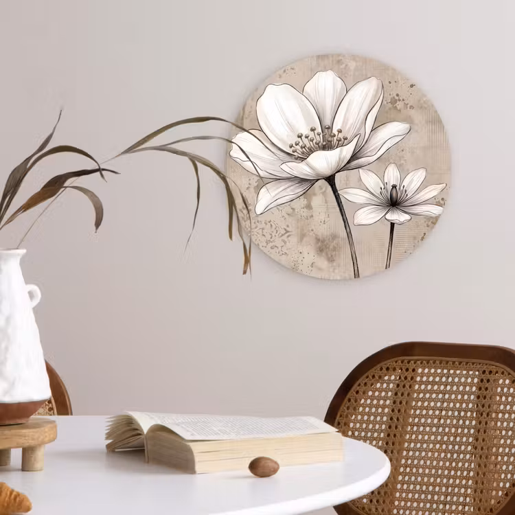 Modern - Design - Wit Wandcirkel kunststof plaat 5mm dik klein -sfeer4