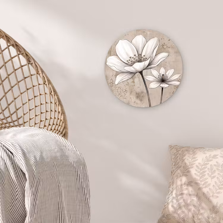 Modern - Design - Wit Wandcirkel kunststof plaat 5mm dik klein -sfeer5