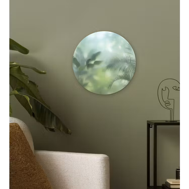 Natuur - Vervaagd - Groen - Abstract - Modern Wandcirkel kunststof plaat 5mm dik klein -sfeer3