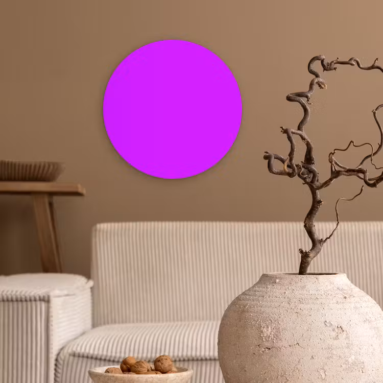 Neon - Orchid - Paars Wandcirkel kunststof plaat 5mm dik klein 188 -sfeer1