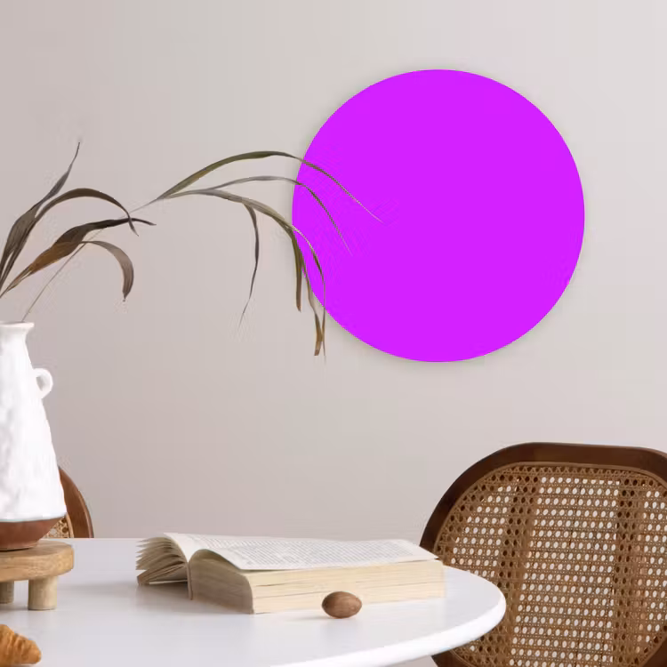 Neon - Orchid - Paars Wandcirkel kunststof plaat 5mm dik klein 188 -sfeer4