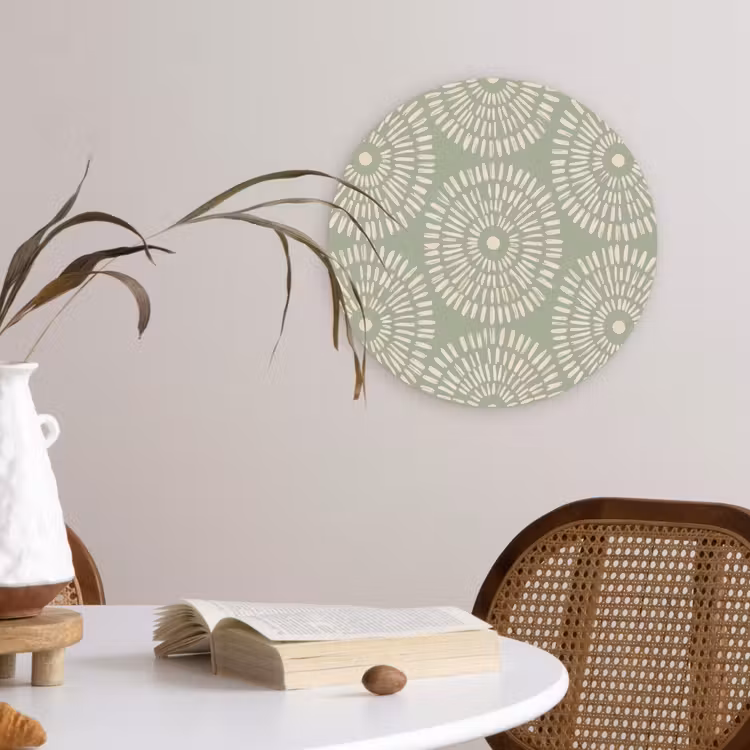 Patroon - Cirkels - Abstract - Modern - Groen Wandcirkel kunststof plaat 5mm dik klein -sfeer4