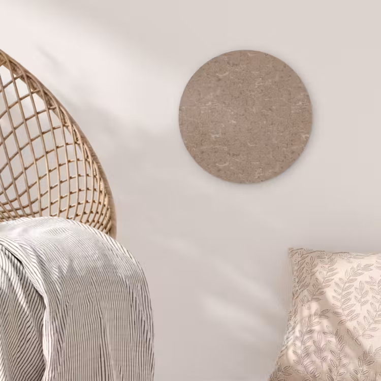 Patroon - Kalksteen - Beige Wandcirkel kunststof plaat 5mm dik klein 188 -sfeer5