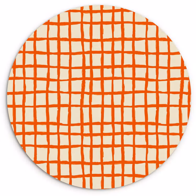 Patroon - Lijnen - Oranje Wandcirkel kunststof plaat 5mm dik klein 188 -3d