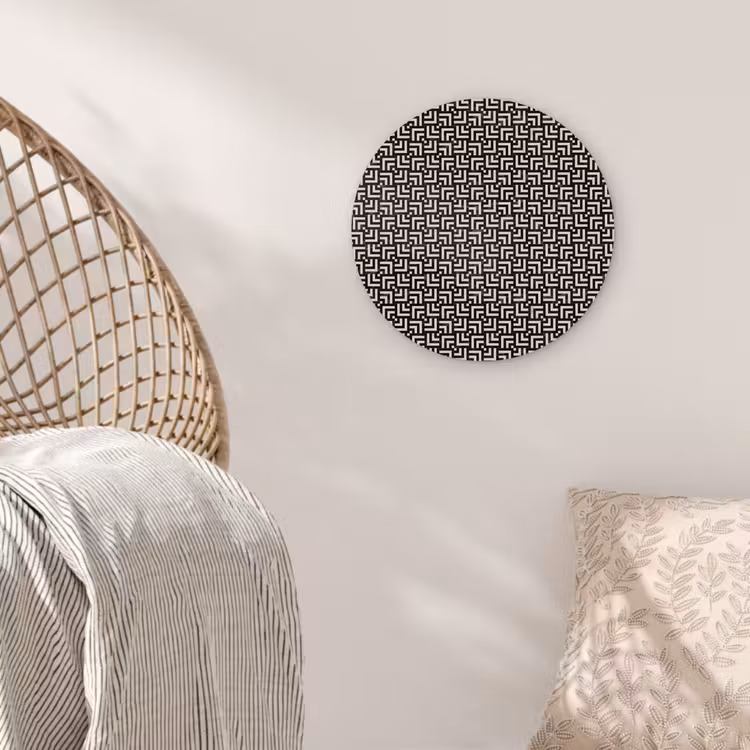 Patroon - Marmer - Zwart Wandcirkel kunststof plaat 5mm dik klein 188 -sfeer5