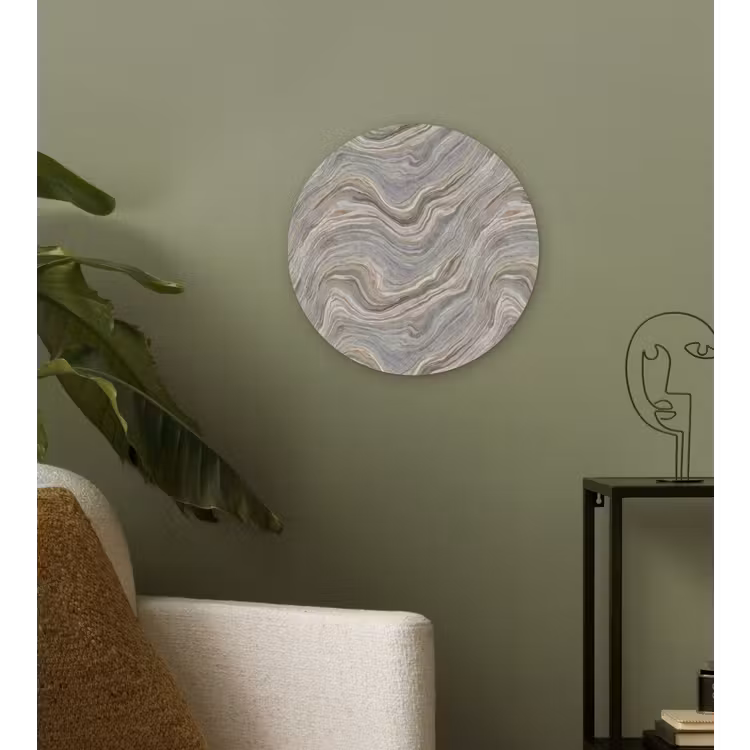 Patroon - Sereen - Paars - Groen Wandcirkel kunststof plaat 5mm dik klein 188 -sfeer3
