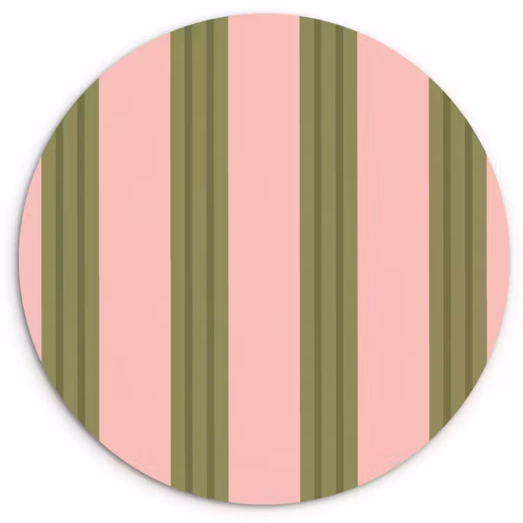 Patroon - Strepen - Abstract - Roze - Groen Wandcirkel kunststof plaat 5mm dik klein -3d