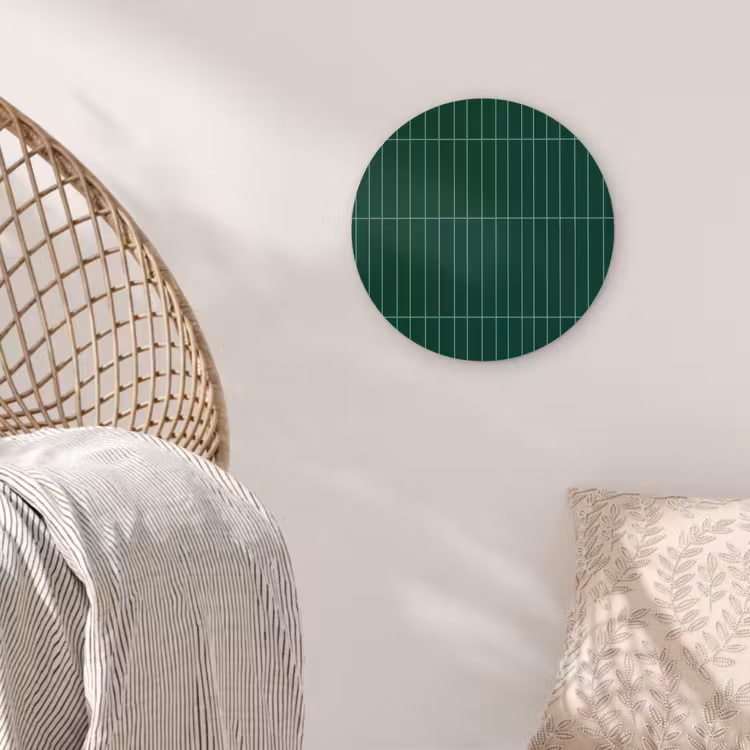 Patroon - Tegels - Donkergroen Wandcirkel kunststof plaat 5mm dik klein 188 -sfeer5