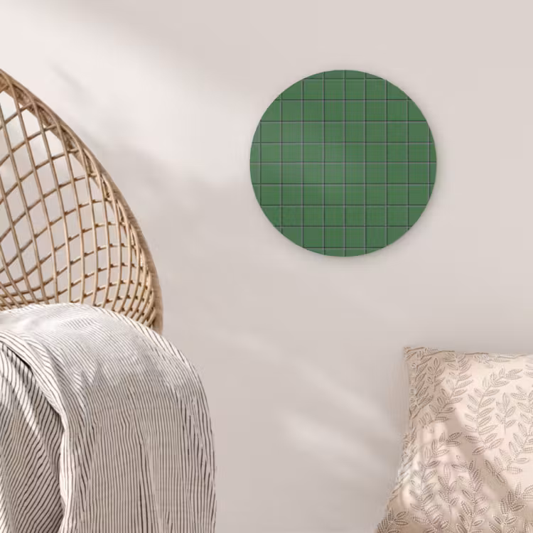 Patroon - Tegels - Groen Wandcirkel kunststof plaat 5mm dik klein 188 -sfeer5