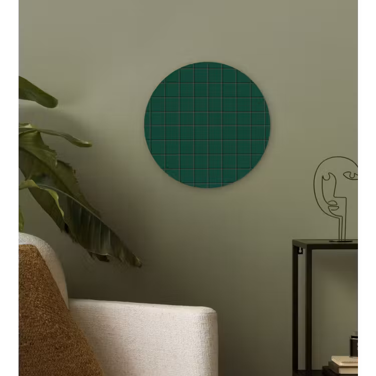 Patroon - Tegels - Dennen - Groen Wandcirkel kunststof plaat 5mm dik klein 188 -sfeer3